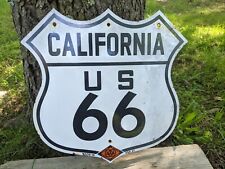 VINTAGE 1927 STATE OF CALIFORNIA U.S HIGHWAY ROUTE 66 PORCELAIN SIGN 16