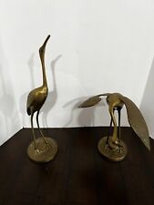 Vintage Solid Brass Figurine Crane Birds Herons 12