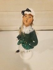 Byers Choice Child Skater Girl Signed 18/100 Ice Skating Caroler #192 picture