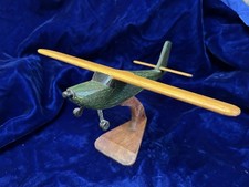 Handmade Single Engine Prop Plane Carved From Teak Wood  picture