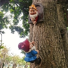 2pcs Whimsical Climbing Statues for Trees - Outdoor Garden & Patio Wall Decor picture