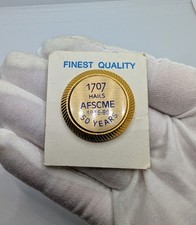 Vintage 1986 AFSCME Union 1707 Hails 50 Years Anniversary Lapel Pin - NEW picture