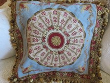 FRENCHChic Ocean Blue ORNATE Needlepoint Pillow Aubusson Style Pillow Cover 23