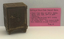 Ideal Antique Safe Deposit Still Bank Cast Iron Toy Coin Slot picture
