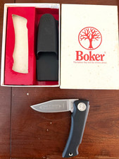 Böker Tree Brand Classic 1200 Lockback Drop Point Pocketknife Black w/Box Sheath picture