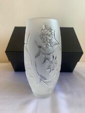 $595 LALIQUE CRYSTAL VASE EDELWEISS FLOWER BLOSSOM FRENCH ART SIGNED AUTHENTIC picture