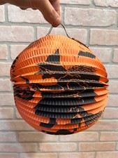 Vintage 1930s German Halloween Paper Accordion Hanging Candle Lantern Witch JOL picture