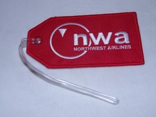 NORTHWEST AIRLINES BAGGAGE TAG BAG AIRLINE EMBROIDERED BOTH SIDES PILOT GIFT NEW picture