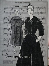 1954 Women's George Carmel autumn dream coats vintage fashion Art ad  picture