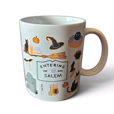 Dunkin Donuts x Entering Salem Exclusive Ceramic White Hot Coffee Mug Cup LE HTF picture