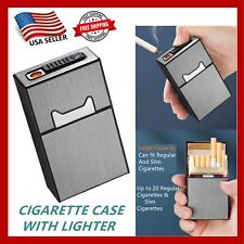 Cigarette Case With Lighter Flameless Tobacco Box Holder Waterproof Rechargeable picture