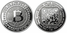 Bitcoin Value Conversion 1oz 999 Silver Round Coin COA QR Code Anonymous Mint picture
