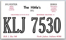 Vintage 1973 The Hittle's KLJ 7530 CB Radio QSL Postcard North Judson IN C85 picture