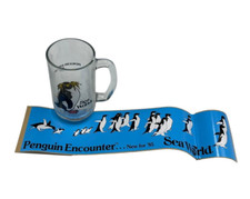 VTG SeaWorld Penguin Encounter 1985 Sea World Rock Hopper Penguin with sticker picture