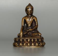 Real Nice Tibet 1800s Old Antique Buddhist Alloy Copper Sakyamuni Buddha Statue picture