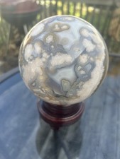 5.1LB  Natural Blue Flower Agate Sphere Quartz Crystal picture