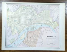 Vintage 1900 RICHMOND VIRGINIA VA Map 14
