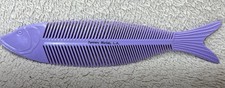 Vintage Purple Fish Plastic Novelty Comb USA Made Chicago H.F. & CO F picture