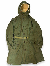 Vtg 1951 US Military M-1947 Parka Medium Alpaca Liner Belt Crown Zip picture