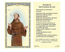 (2 copias) Espanol Spanish St. Francisco de Asis Oración Prayer Card Francis picture