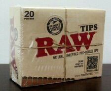 RAW Natural Unrefined Pre-Rolled Filter Rolling Tips~Full Sealed Box 20 picture