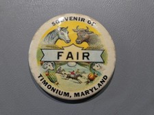 C. 1910 SOUVENIR OF TIMONIUM, MARYLAND STATE FAIR BUTTON HORSES RACETRACK COWS picture
