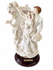 Vintage Giuseppe Armani Wedding Shrine Married Couple Flowers Figurine Florence picture