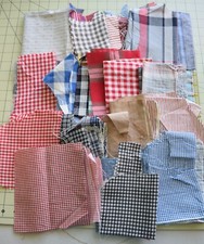 3070 1/2 lb antique 1910-30's cotton unused fabric scraps, Thread dye woven picture