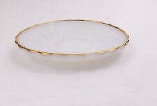 Anchor Hocking Fire King Oven Proof Translucent  Saucer  Swirl Gold Rim  picture
