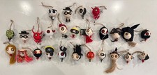 Lot Of RARE Pier 1 Imports Crazy Head Wood Monsters Halloween Ornaments Devil picture