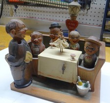 Vintage Anri Amor Bar Set & Music Box Carved Stoppers Bottle Opener Corkscrew picture