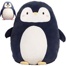 Casagood Soft Flat Penguin Plush Hugging Pillow Cute Navy Blue Penguin Stuffed picture