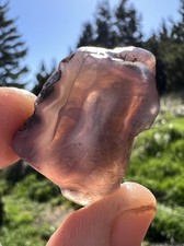 Lightly Polished 1970’s Holley Blue Agate; 11.20g Banded Doorway, cabbing rough picture