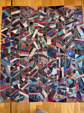 Vintage Victorian Handmade Crazy Quilt.. Velvets & Silks  60 x 64