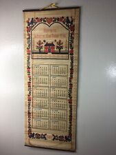 Vintage 1987 Chinese Wall Scroll Calendar Home is Where the Heart Is Friends picture