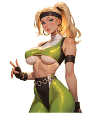 1390 Sonya Blade Sticker, Made In USA, Laminated, Sexy, Waifu, Sporty, Blonde picture
