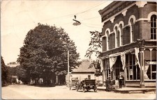 RPPC Tioga Street A.S. Emmons Store Post Office Automobile Spencer, New York picture