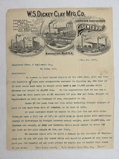 1898 antique WS DICKEY CLAY MFG kansas city mo SEWER PIPE LETTERHEAD el reno ot picture