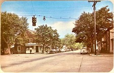 Bellport Long Island NY Main Street View Car Vintage Postcard picture