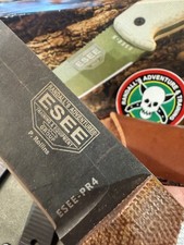 ESEE PR4 Fixed Blade Survival Knife with Leather & Kydex Sheath Black Oxide USA picture