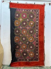 Vintage Fabulous Hand Made Kyrgyzstan Fabric Textile Wall Hanging 218x122 Cm picture