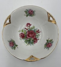 Vintage Hand Painted Japan Porcelain Enesco Floral Roses Bowl 7.5” Read picture