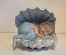 Baby Mermaid Sleeping In Clam Shell.    Made Of Resin picture