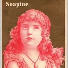 c1880s Soapine Kendall Mfg Co Providence RI Victorian Trade Card Girl Portrait picture