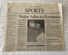 Vintage LA Times 3/29/91 Sports Page Waive Adidos to Fernando Edition Rare picture