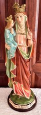 Vtg St Anne de Beaupre & Daughter Blessed Virgin Mary 21 1/2” T Chalk Statue WOW picture