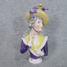 Antique Porcelain Pin Cushion Half Doll Mrs Sarah Siddons Germany Victorian picture