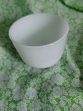 Vintage FEDERAL GLASS USA F Shield WHITE MILK GLASS Custard Cup Bowl picture