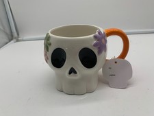 Delilah Jane Ceramic 16oz Flower Skull Coffee Mug AA02B39034 picture