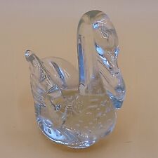Swan Paperweight Figurine Clear Controlled Bubble Art Glass picture